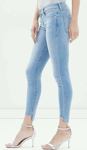 FRAME DENIM LE SKINNY DE JEANNE TWO STEPS FRAYED HEM ANTIBES JEAN, SIZE 24 - Picture 3 of 13